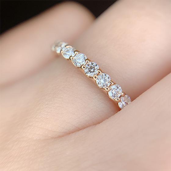 Jewelry】K18PG エタニティリング ダイヤモンド 5石 D:0.50ct 13.0号