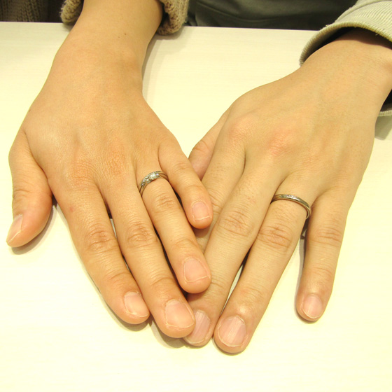 >ブランドを超えて、お2人にピッタリの結婚指輪を選んで頂きました(*´з`)