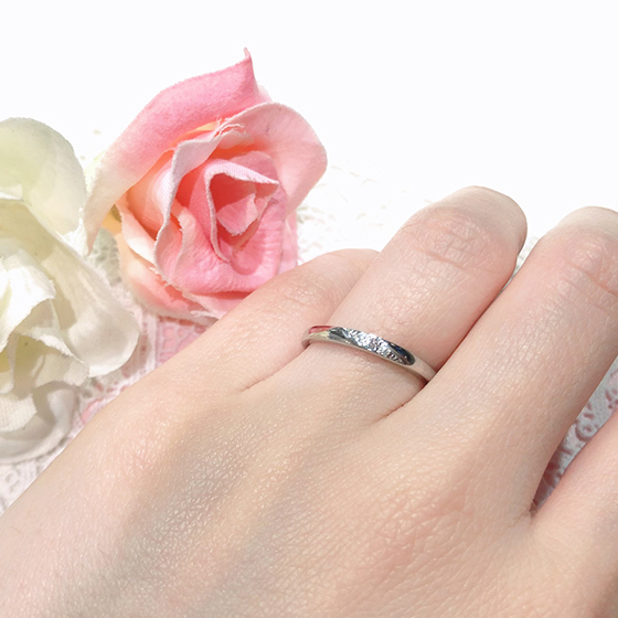 『紫陽花』天然ピンクダイヤモンド◇花束の指輪
