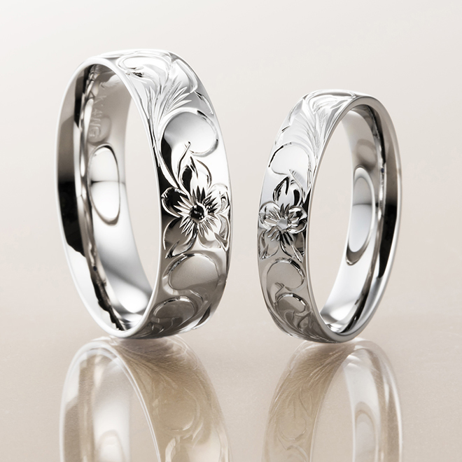 makana Gold Barrel K14WG – 浜松市最大級の婚約指輪や結婚指輪が揃う 